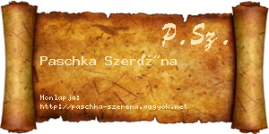 Paschka Szeréna névjegykártya